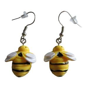 1 Pair Bumble Bee Dangle Earrings, Hanging Pendant Acrylic Earrings